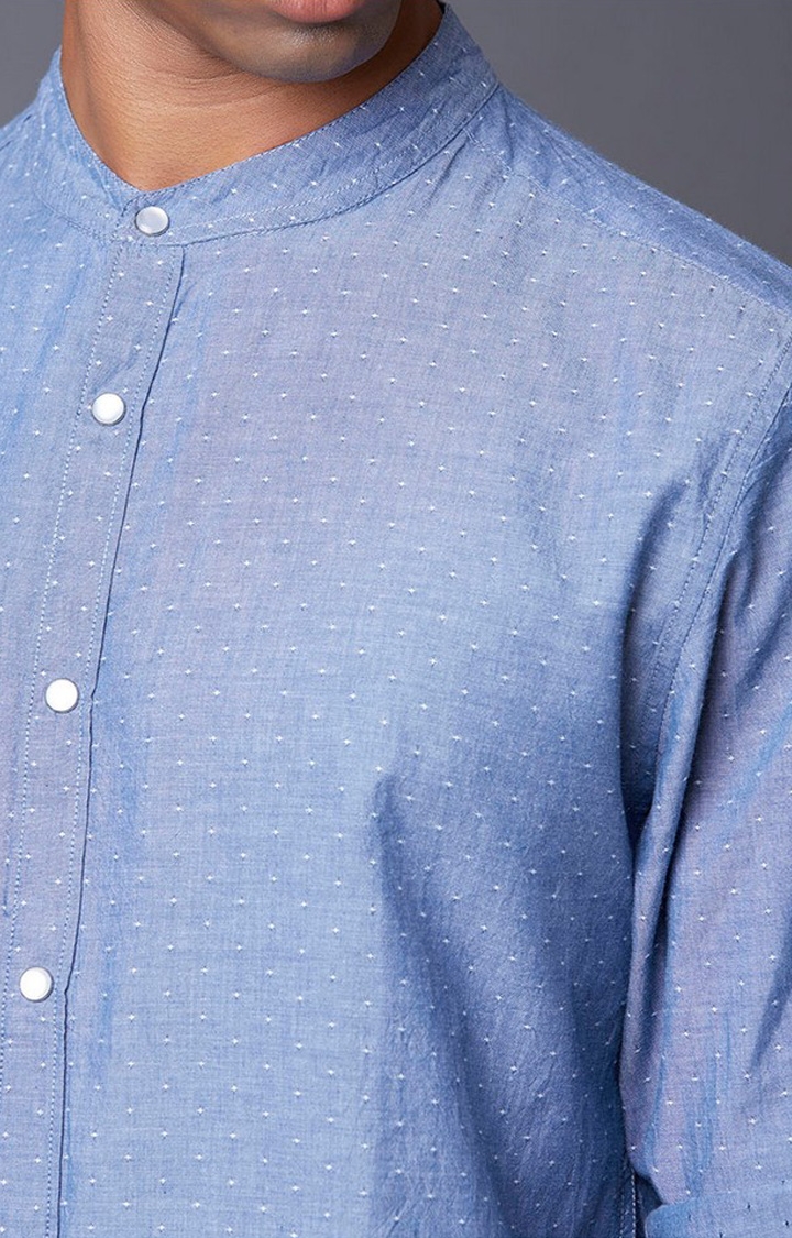 MARCA DISATI | Blue Solid Casual Shirts 4