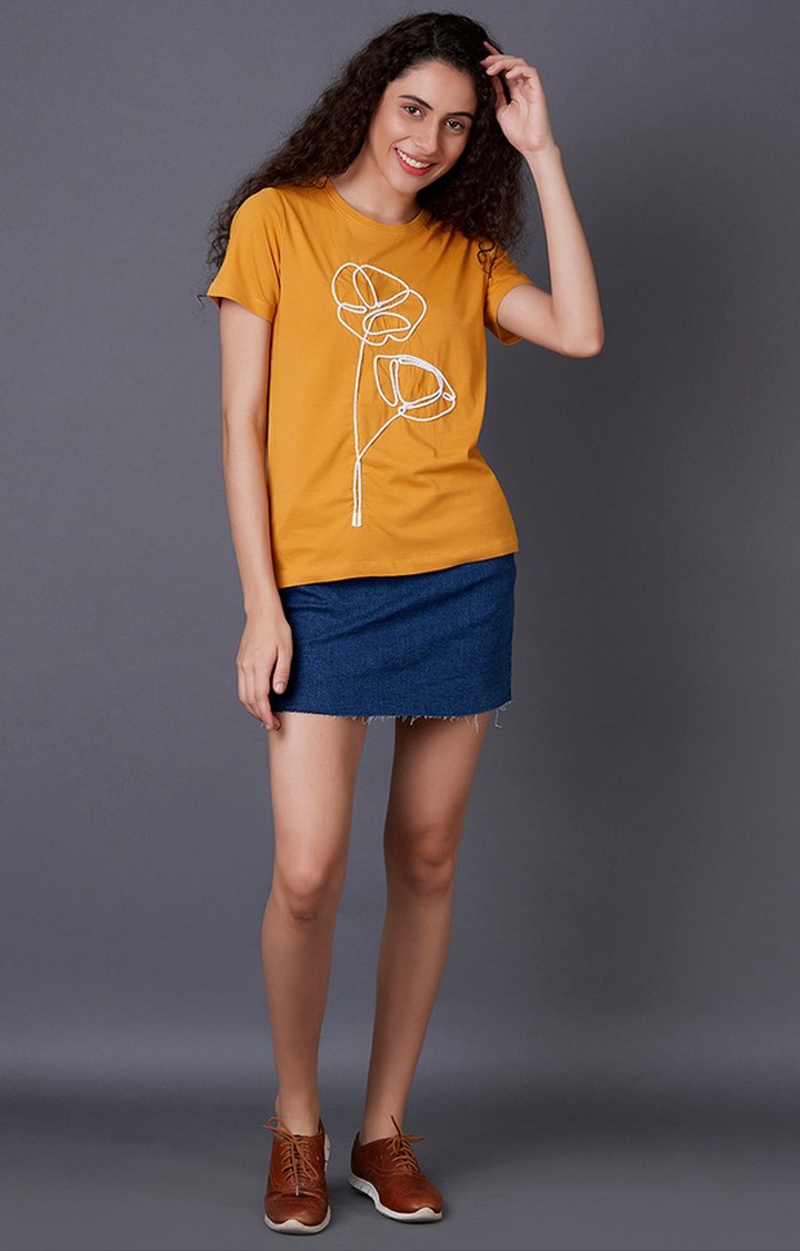 MARCA DISATI | Marigold Embroidered T-Shirts 1