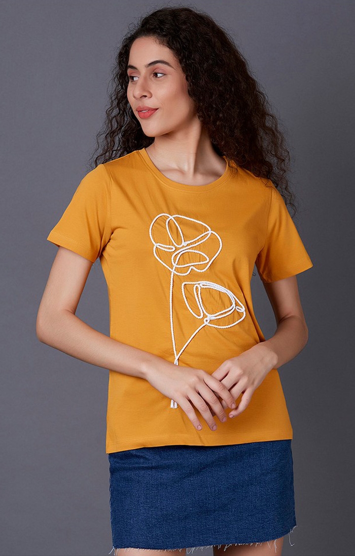 MARCA DISATI | Marigold Embroidered T-Shirts 0