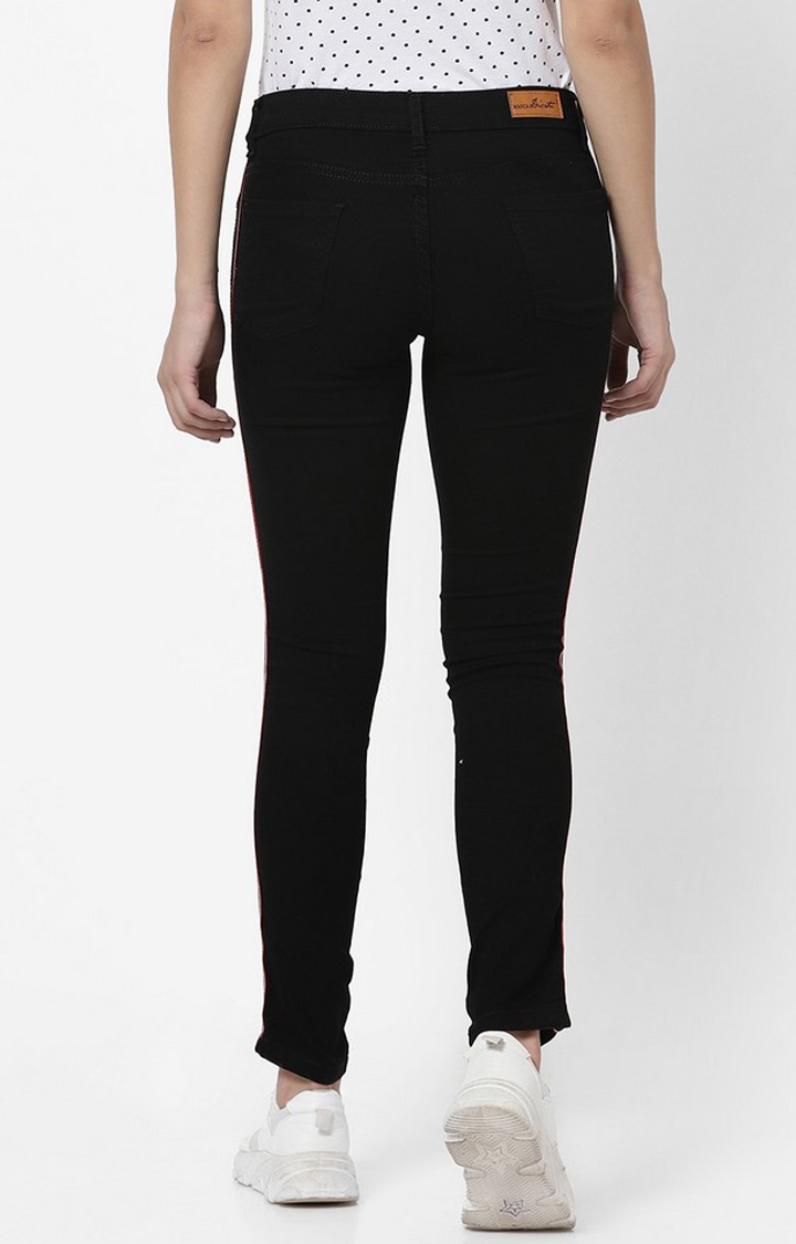 MARCA DISATI | Black Taped Side Ankle Length Jeans 2