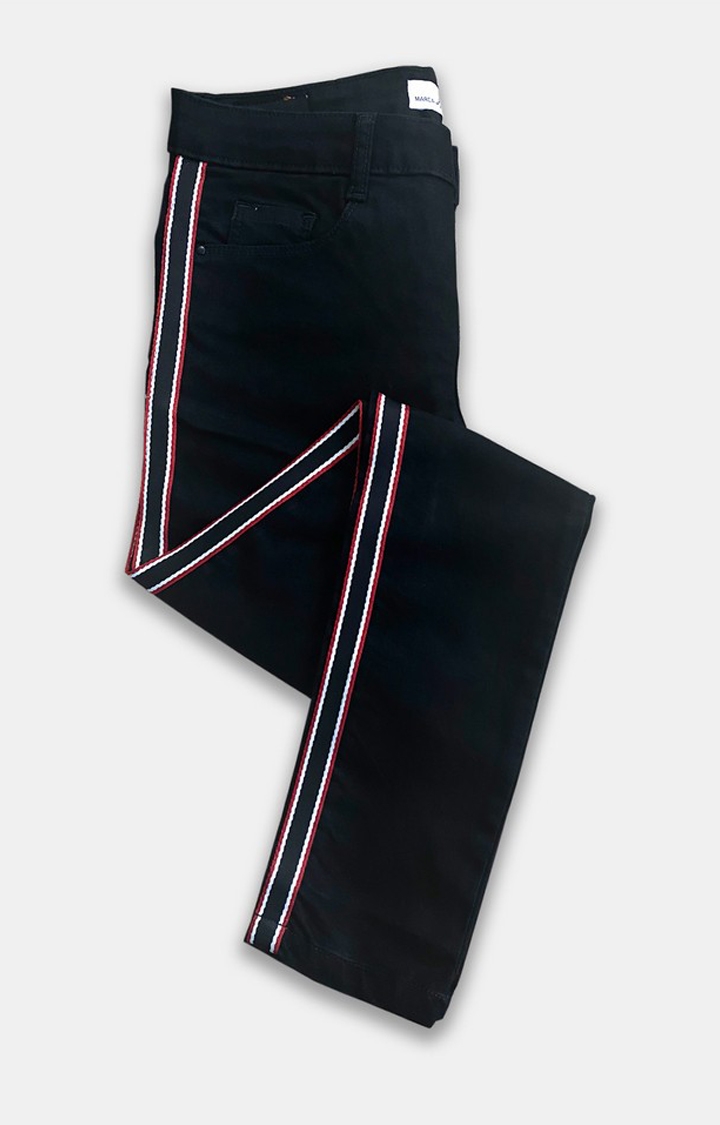 MARCA DISATI | Black Taped Side Ankle Length Jeans 3
