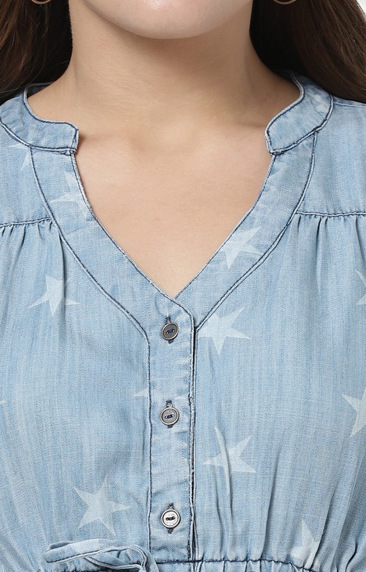 MARCA DISATI | Light Blue Printed Shirt Dress 3