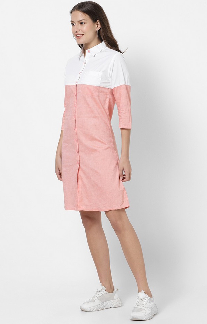 MARCA DISATI | Pink Colourblock Shirt Dress 1