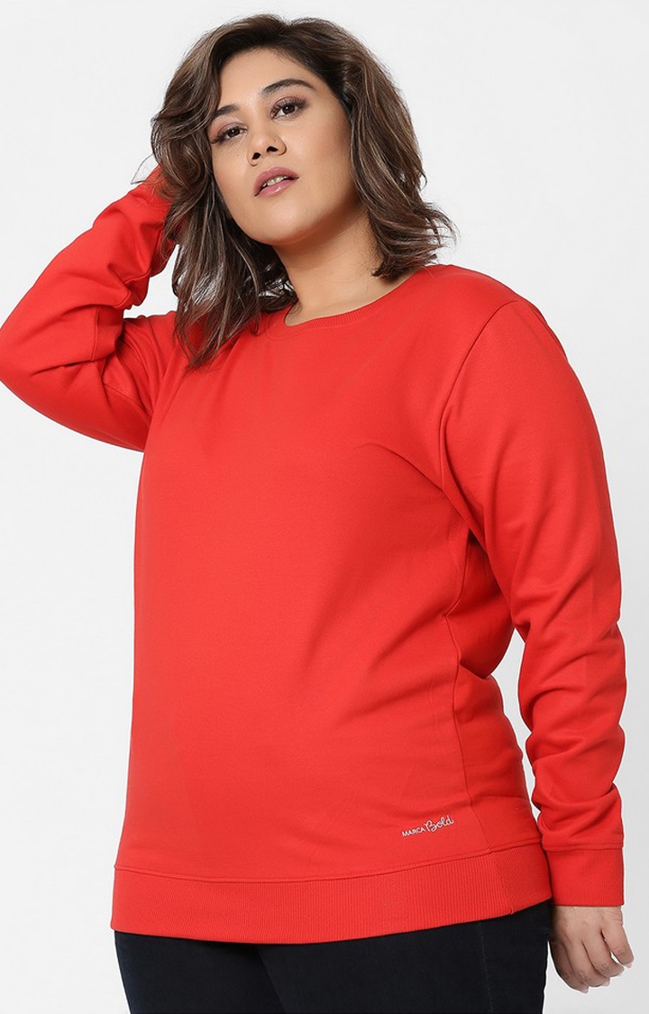 Marca Bold | Red Solid Sweatshirts 2