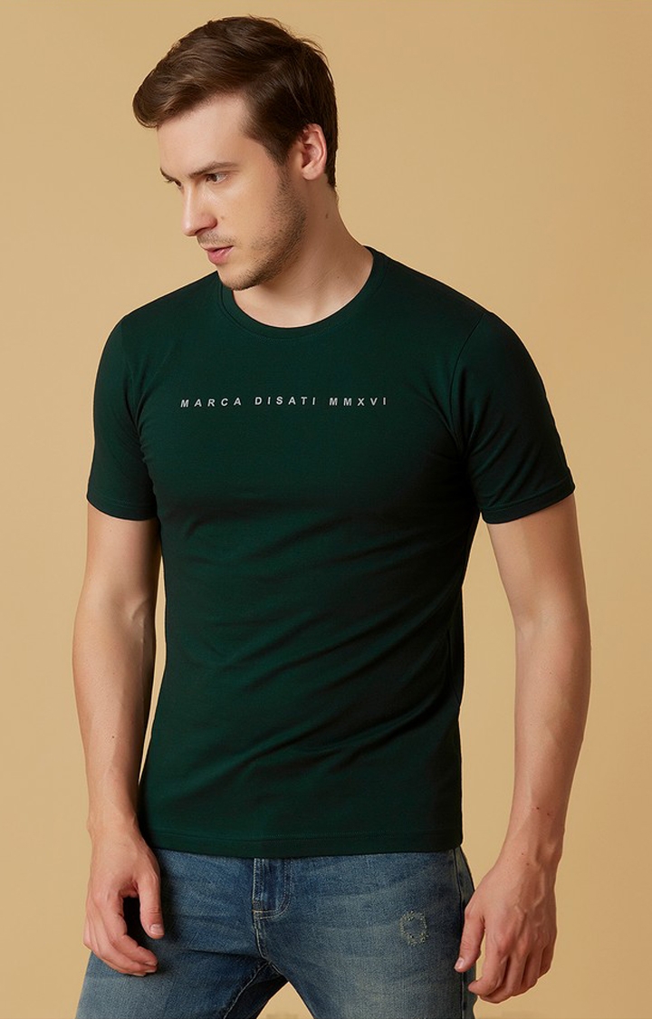 MARCA DISATI | Pine Green Solid T-Shirts 3