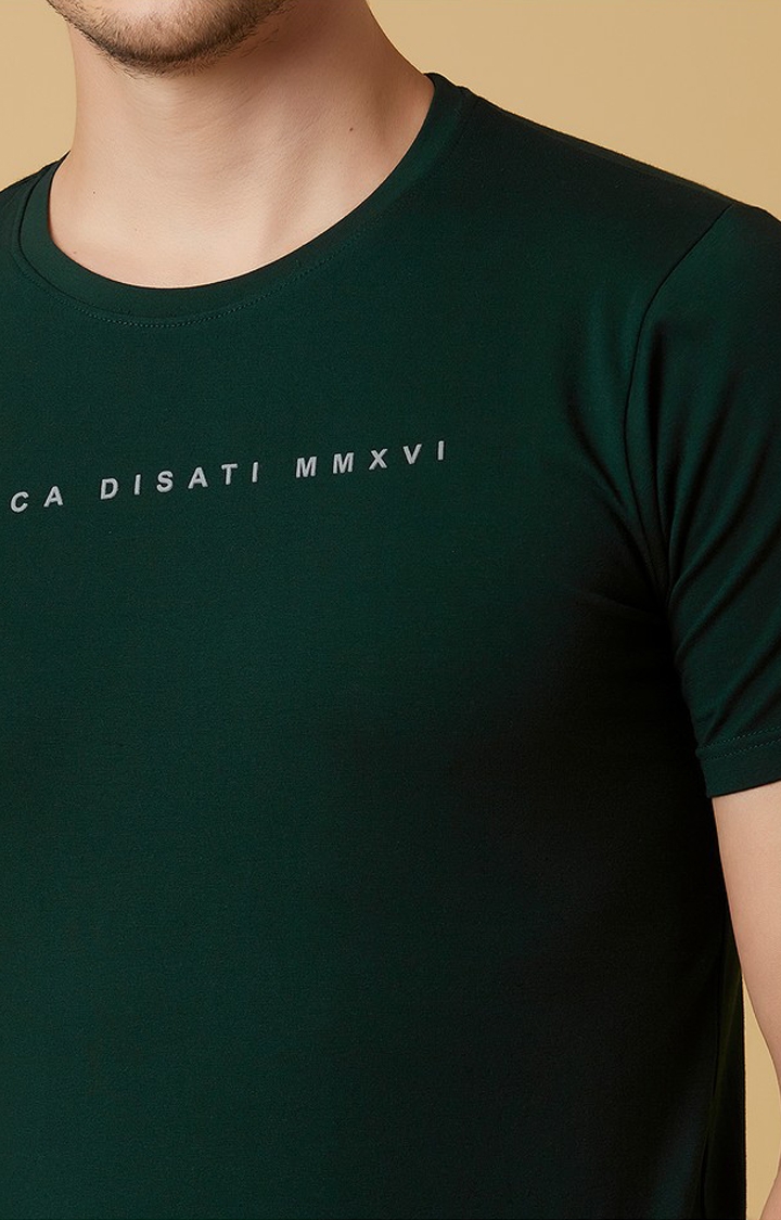 MARCA DISATI | Pine Green Solid T-Shirts 7