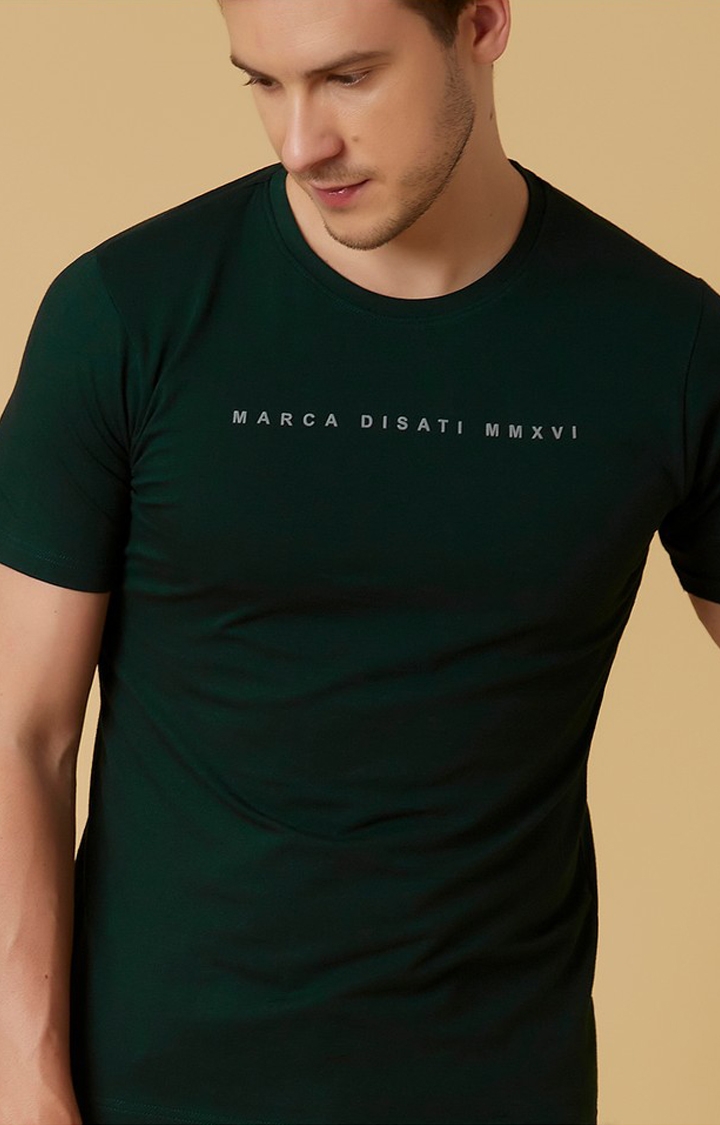MARCA DISATI | Pine Green Solid T-Shirts 6