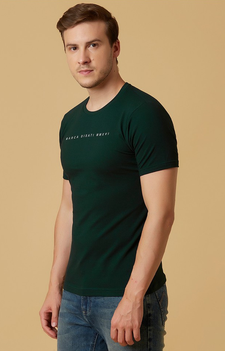 MARCA DISATI | Pine Green Solid T-Shirts 2