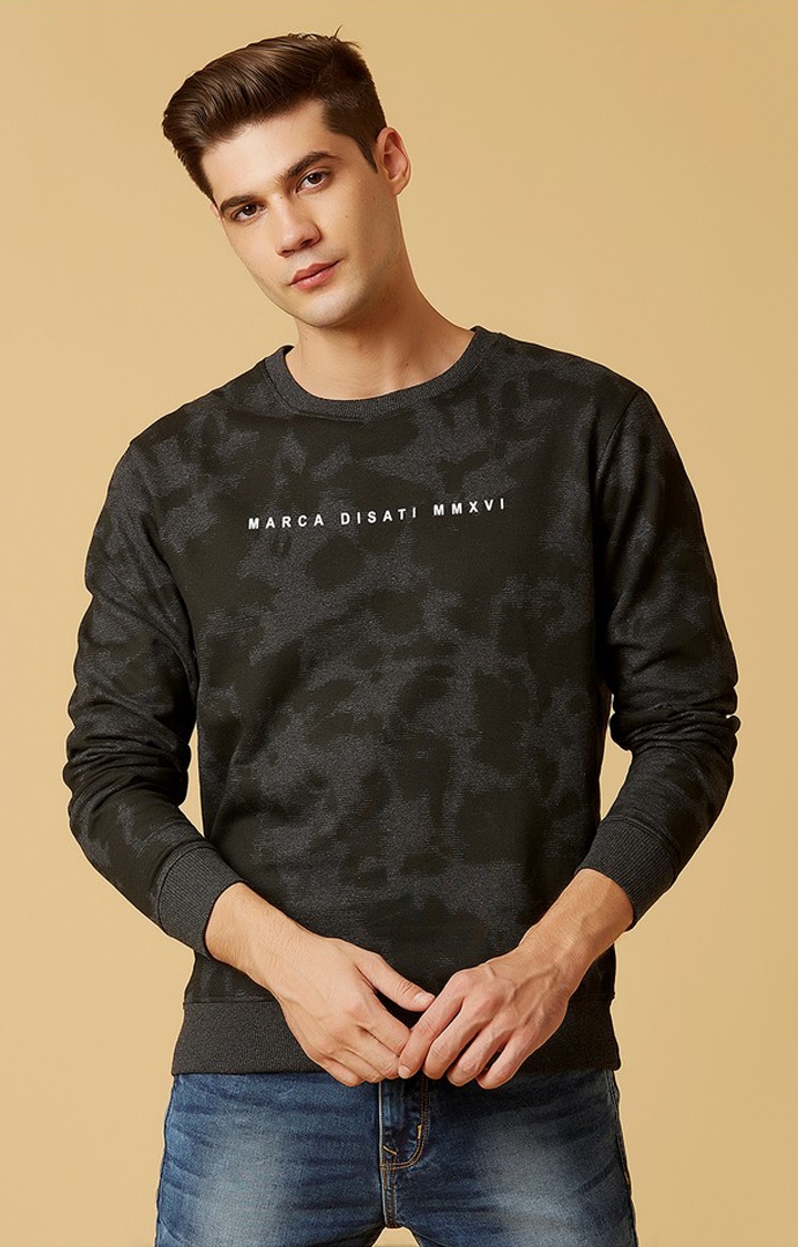 MARCA DISATI | Black Camouflage Printed Sweatshirts 0