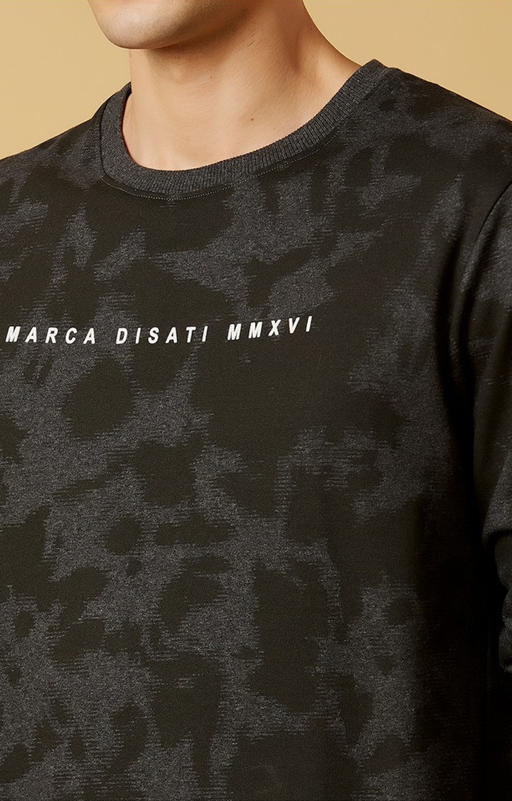 MARCA DISATI | Black Camouflage Printed Sweatshirts 4