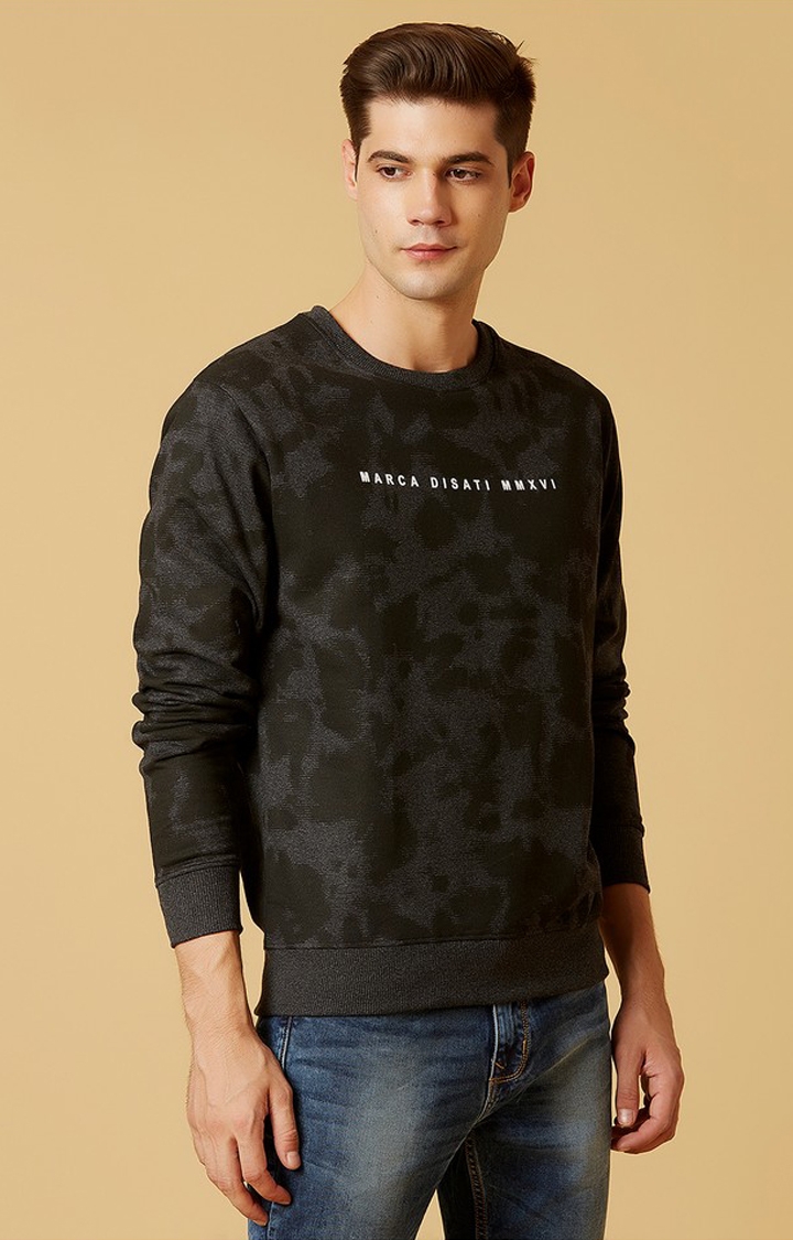 MARCA DISATI | Black Camouflage Printed Sweatshirts 2