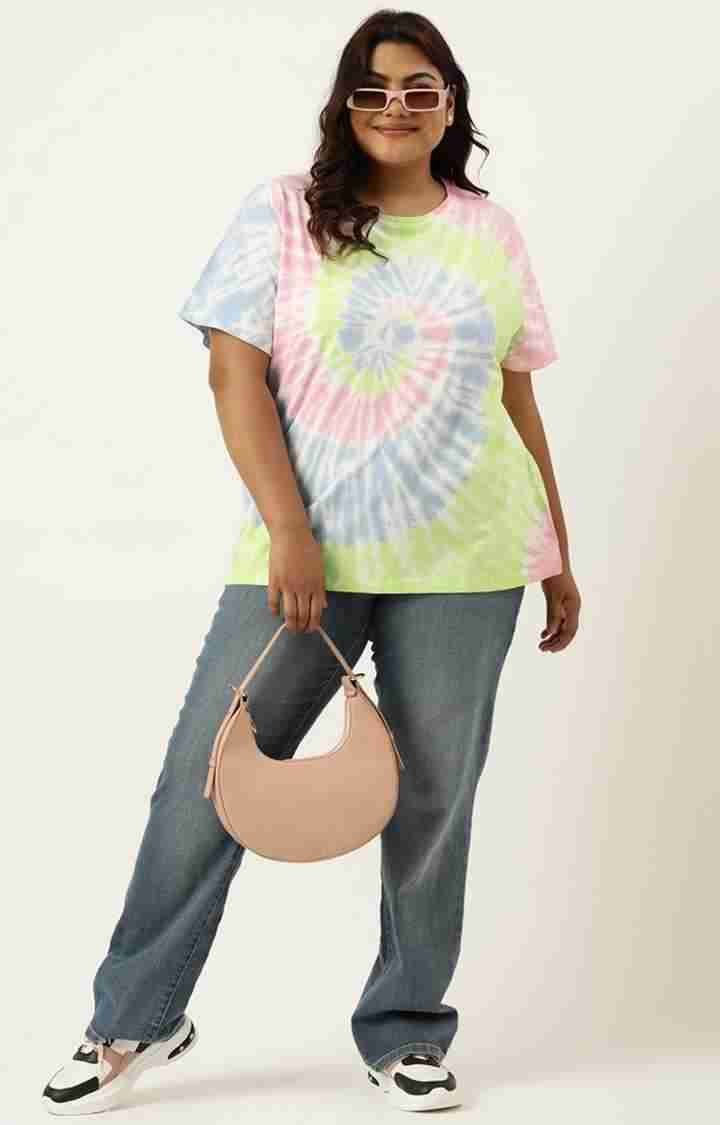 Women's Multicolor Tie Dye Cotton T-Shirts