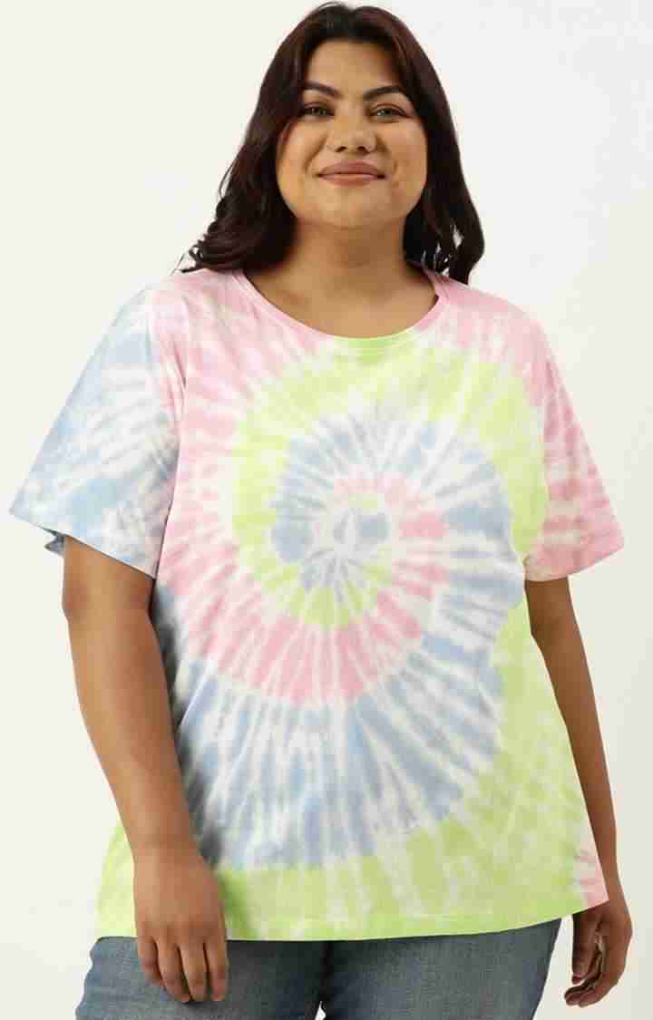 Women's Multicolor Tie Dye Cotton T-Shirts