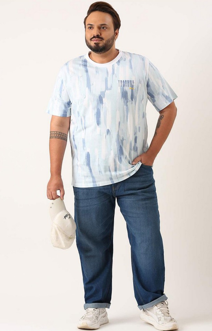 All Over Printed Tshirt for Men Regular Length Round Neck Bio Wash Knitted Cotton Fabric