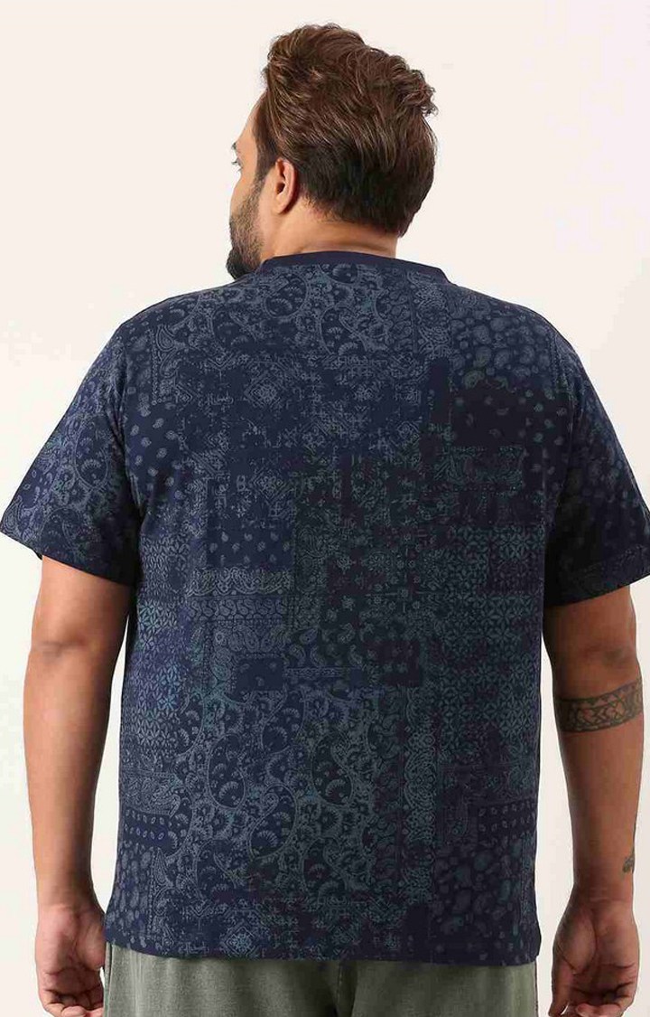 All Over Printed Tshirt for Men Regular Length Round Neck Bio Wash Knitted Cotton Fabric
