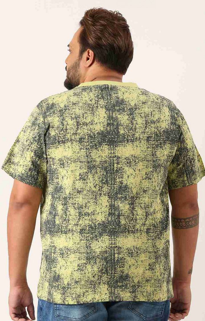All Over Printed Tshirt for Men Regular Length Round Neck Bio Wash Knitted Cotton Melange Fabric