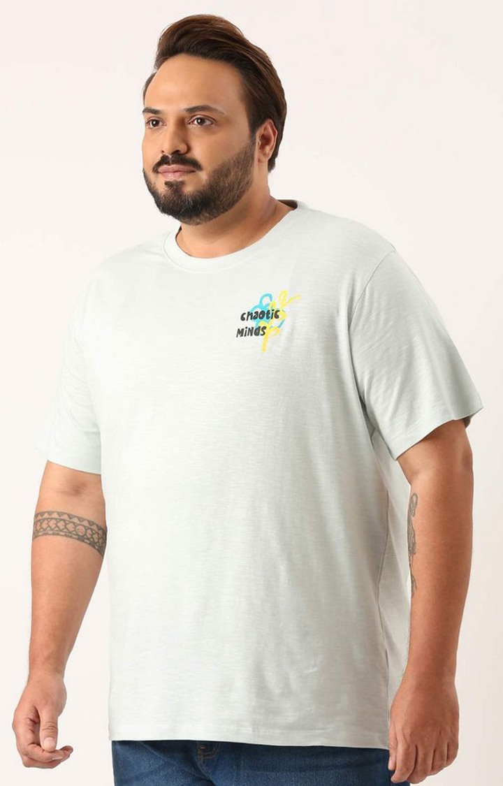 Front and Back Graphic Printed Tshirt for Men Regular Length Round Neck Bio Wash Knitted Cotton Melange Fabric