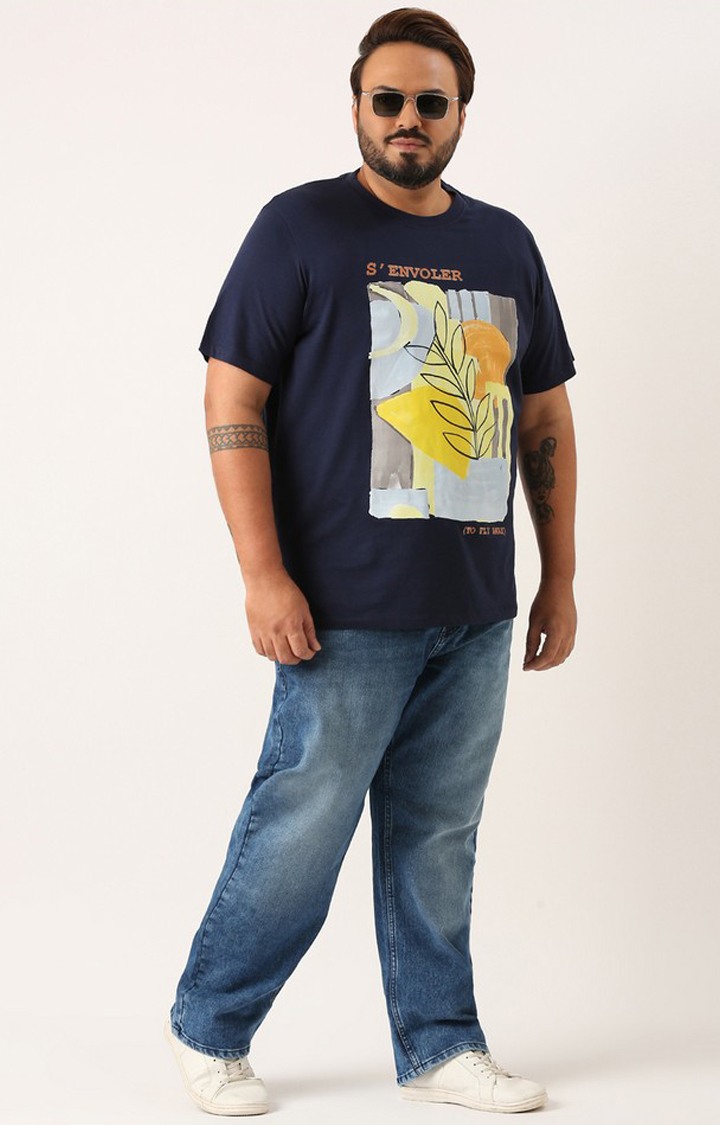 Graphic Printed Tshirt for Men Regular Length Round Neck Bio Wash Knitted Cotton Fabric
