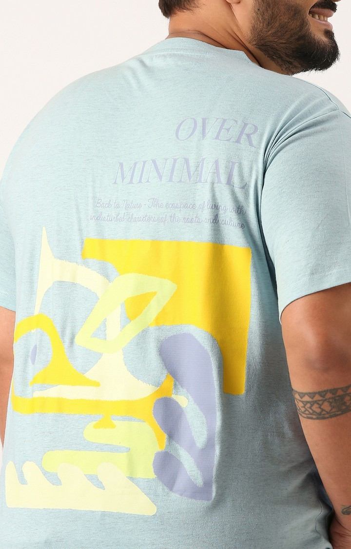 Front and Back Graphic Printed Tshirt for Men Regular Length Round Neck Bio Wash Knitted Cotton Melange Fabric