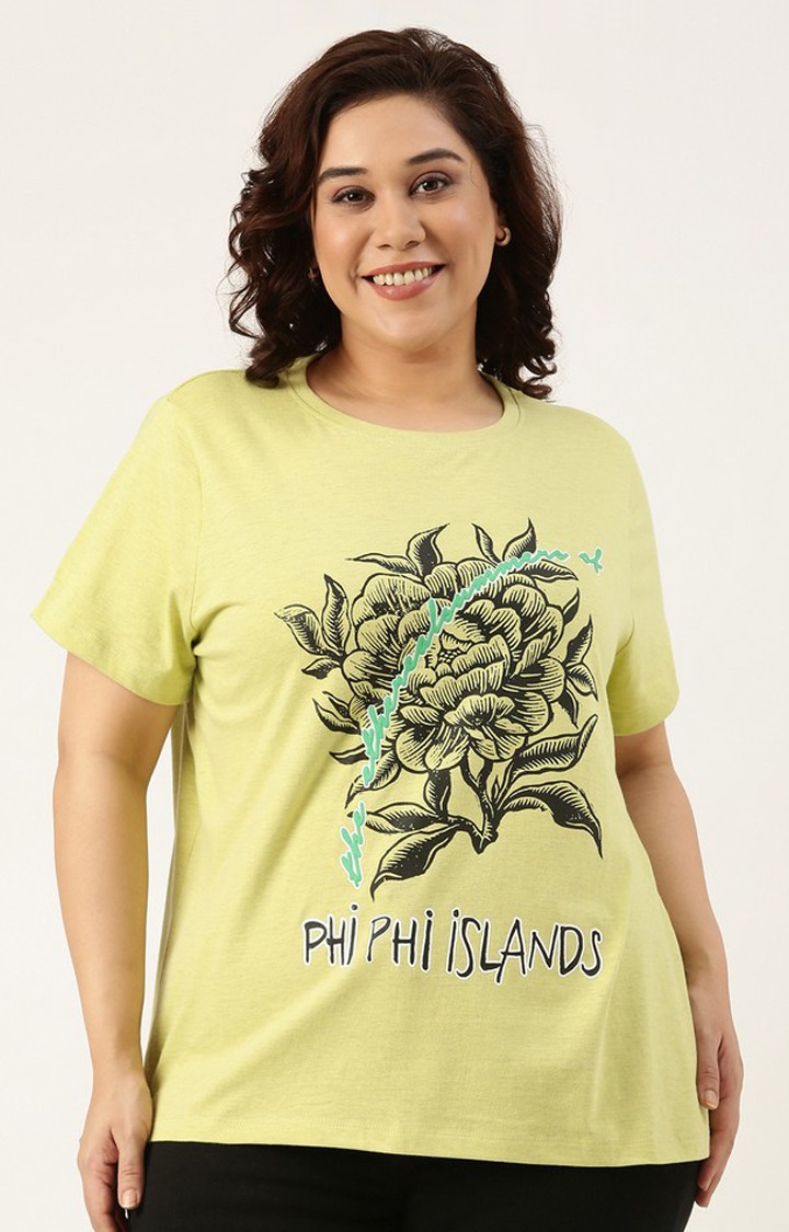 Graphic Printed Tshirt for women Regular Length Round Neck Bio Wash Knitted Cotton Melange Fabric