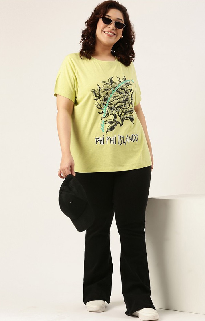 Graphic Printed Tshirt for women Regular Length Round Neck Bio Wash Knitted Cotton Melange Fabric