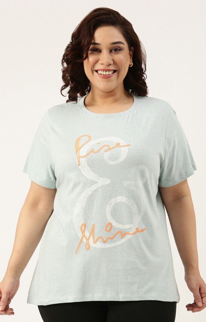 Graphic Printed Tshirt for women Regular Length Round Neck Bio Wash Knitted Cotton Melange Fabric