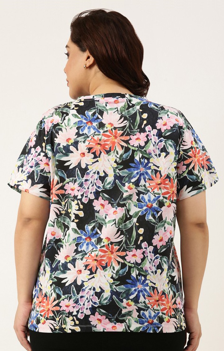 All Over Printed Tshirt for women Regular Length Round Neck Bio Wash Knitted Polyester Fabric