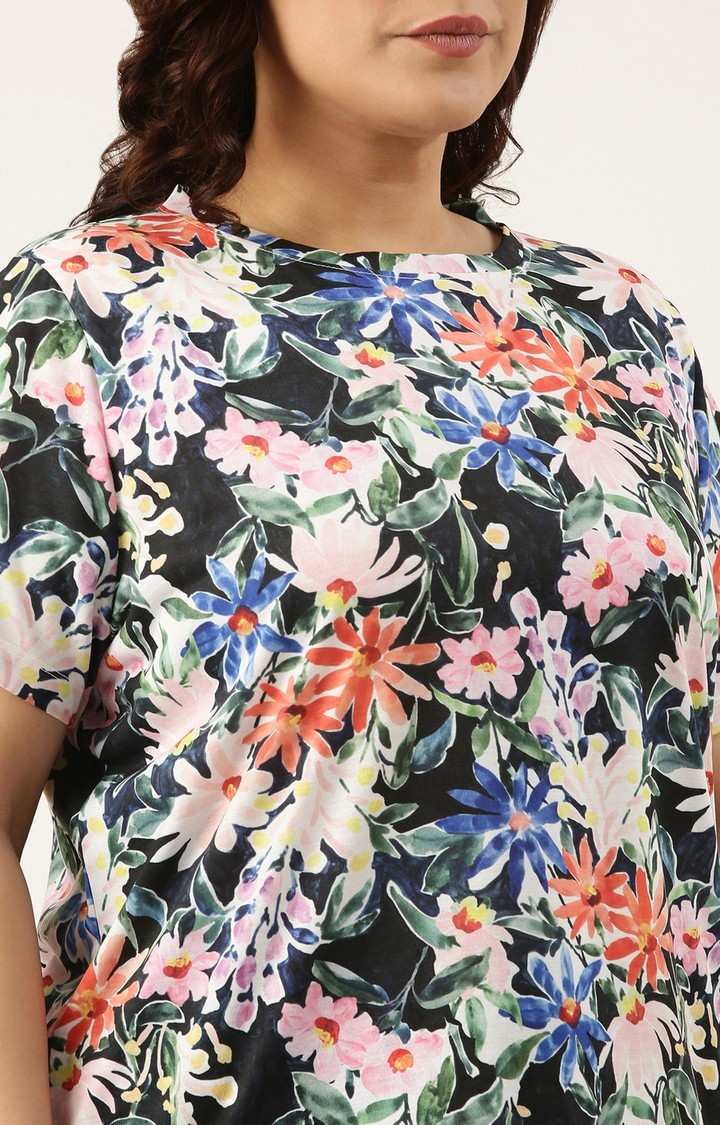 All Over Printed Tshirt for women Regular Length Round Neck Bio Wash Knitted Polyester Fabric