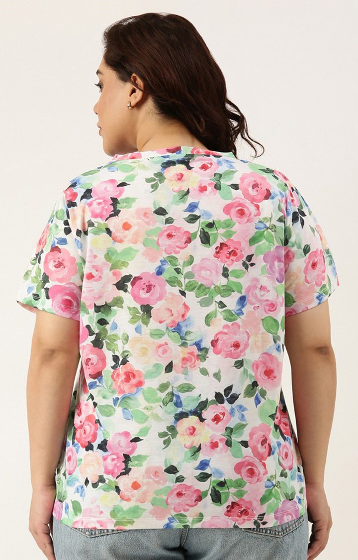 All Over Printed Tshirt for women Regular Length Round Neck Bio Wash Knitted Polyester Fabric