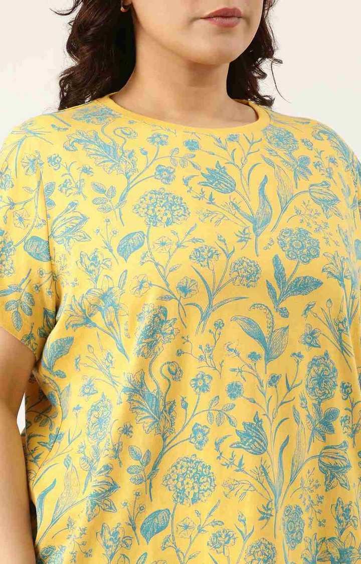 All Over Printed Tshirt for women Regular Length Round Neck Bio Wash Knitted Cotton Fabric