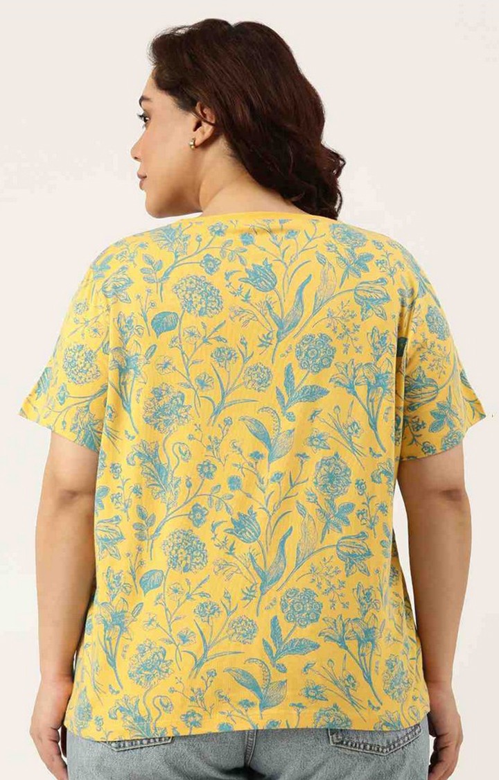All Over Printed Tshirt for women Regular Length Round Neck Bio Wash Knitted Cotton Fabric