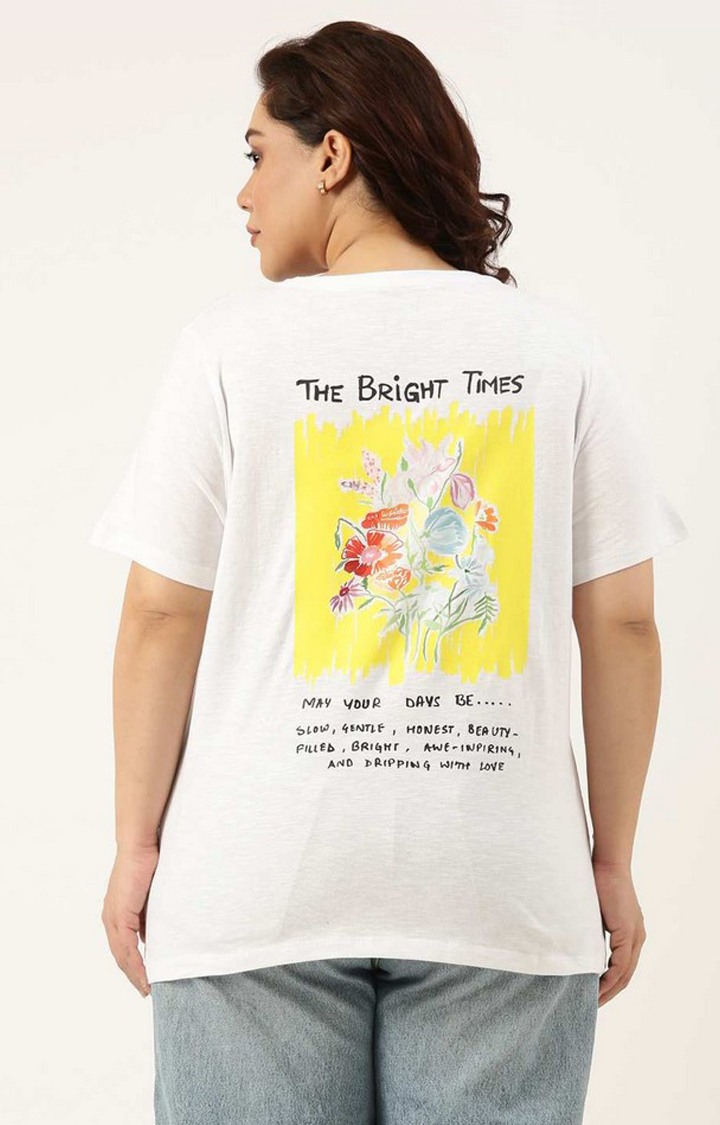 Graphic Printed Tshirt for women Regular Length Round Neck Bio Wash Knitted Cotton Fabric