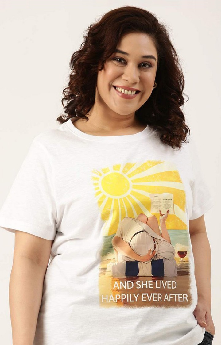 Graphic Printed Tshirt for women Regular Length Round Neck Bio Wash Knitted Cotton Fabric