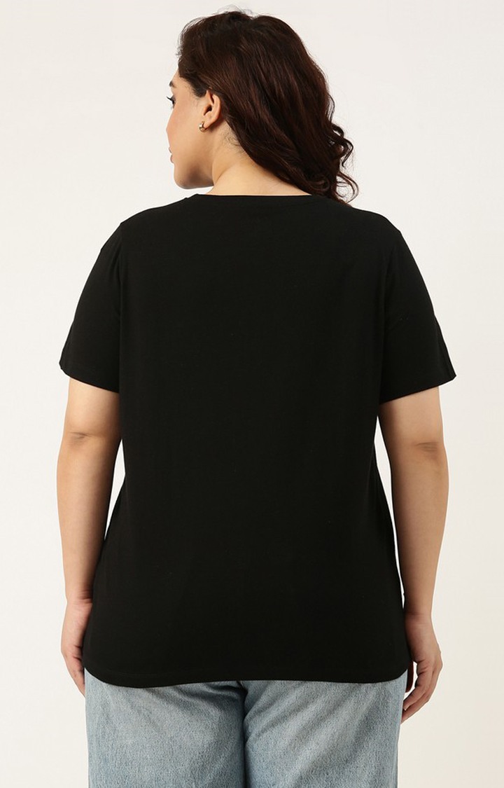 Embellished Tshirt for women Regular Length Round Neck Bio Wash Knitted Cotton Fabric