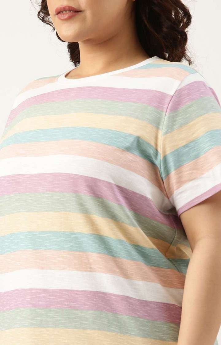 All Over Printed Tshirt for women Regular Length Round Neck Bio Wash Knitted Cotton Fabric