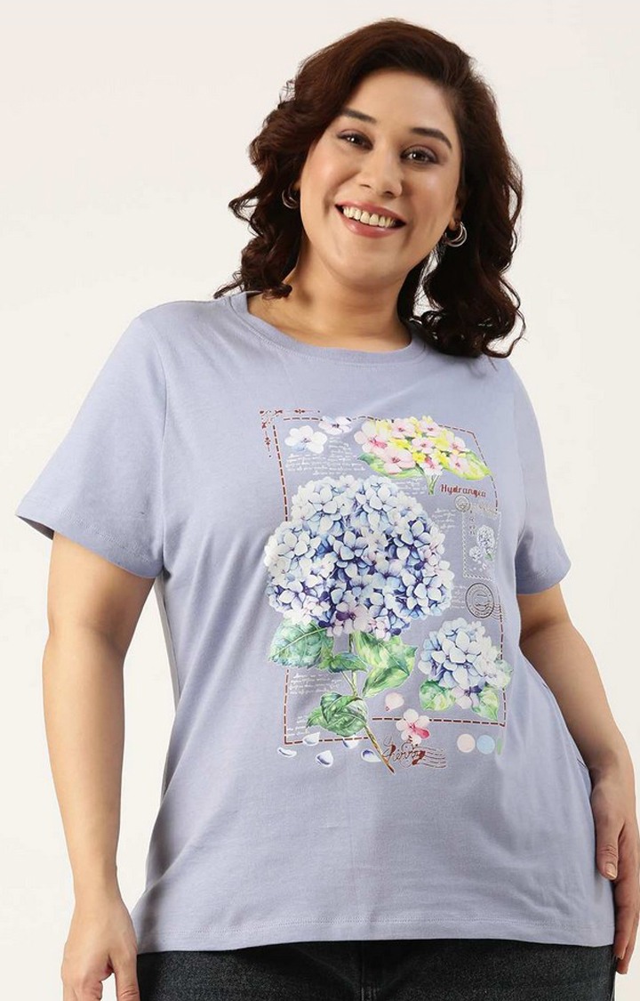 Graphic Printed Tshirt for women Regular Length Round Neck Bio Wash Knitted Cotton Fabric