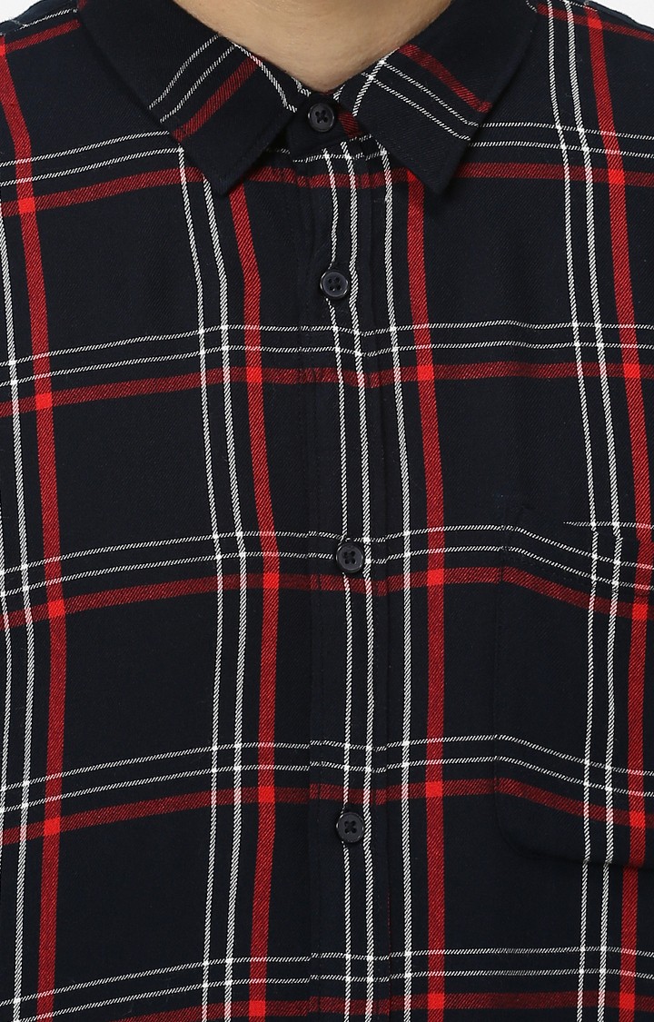 celio | Men's Blue Checked Casual Shirts 4
