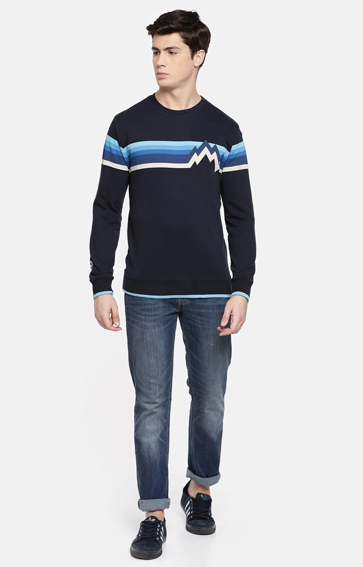 celio | Men's Blue Striped Sweatshirts 1