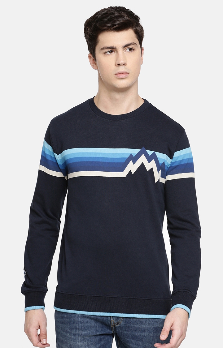 celio | Men's Blue Striped Sweatshirts 0