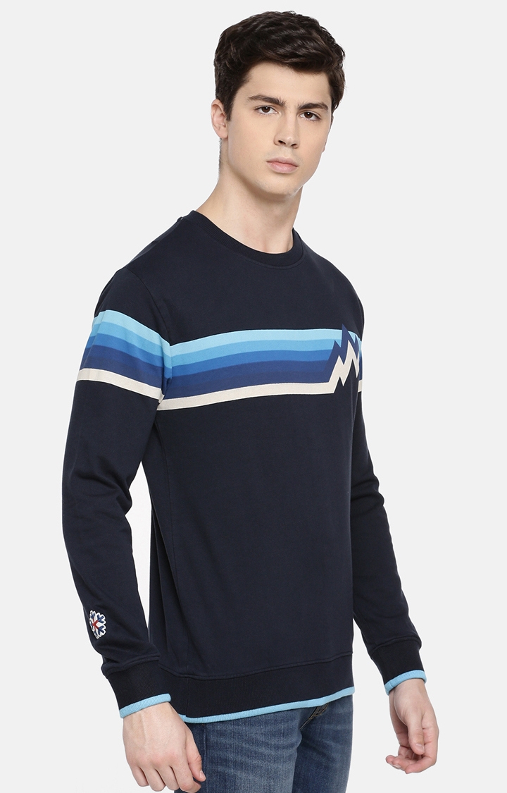 celio | Men's Blue Striped Sweatshirts 3