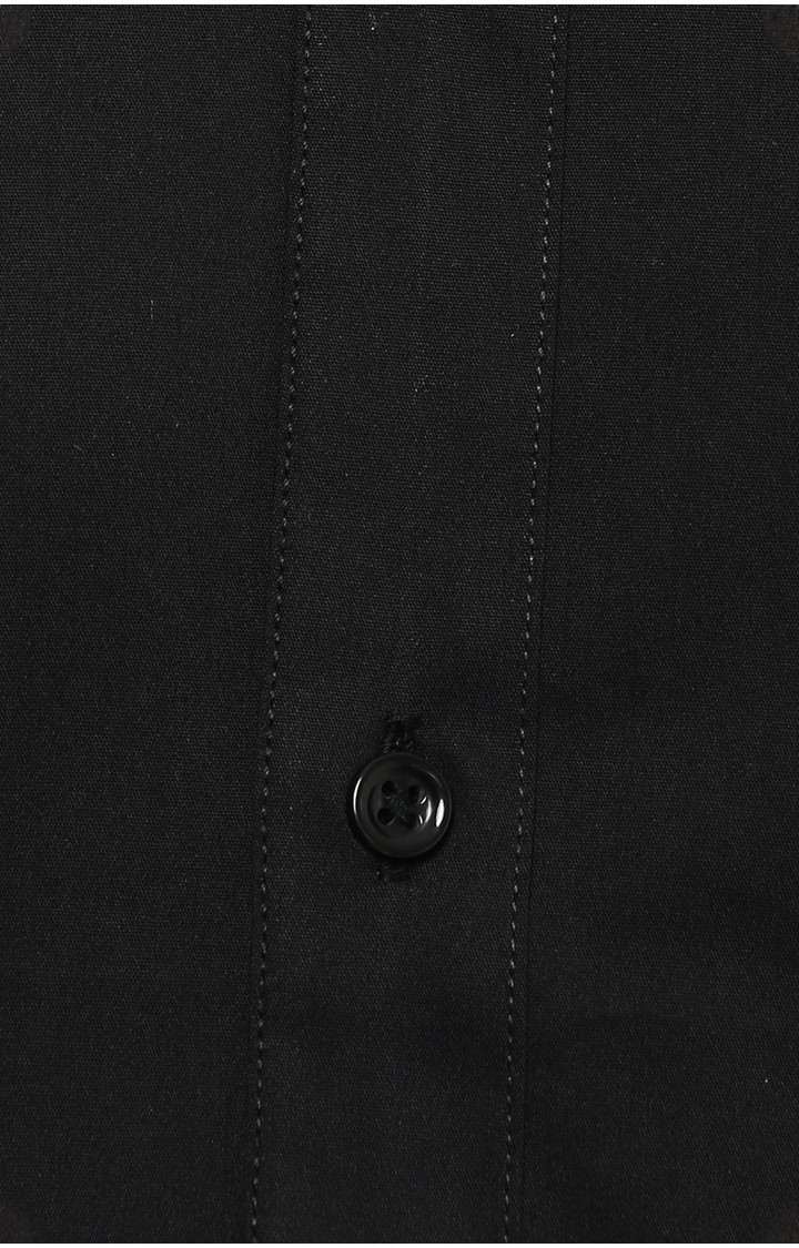 Men's Black Solid Casual Shirts