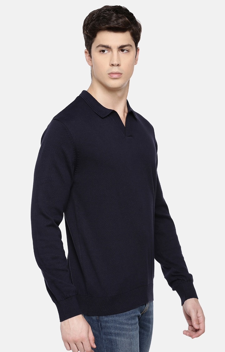 celio | Men's Blue Solid Sweatshirts 3