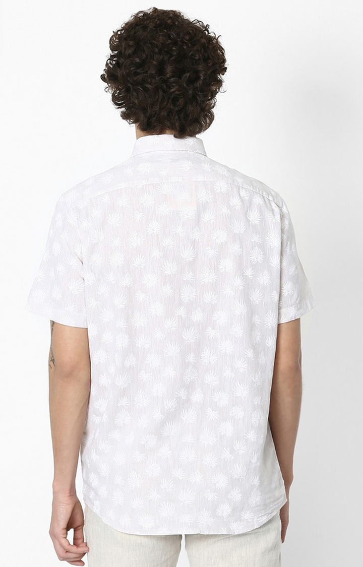celio | Men's White Printed Casual Shirts 3