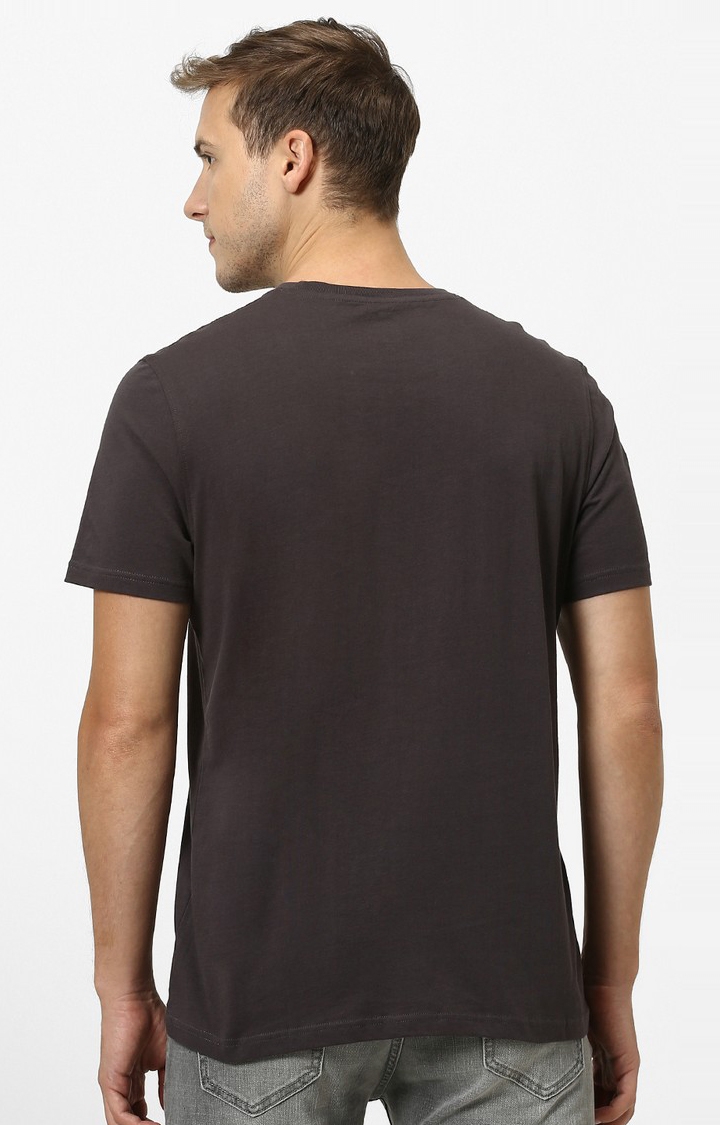 celio | Men's Brown Printed Regular T-Shirts 3