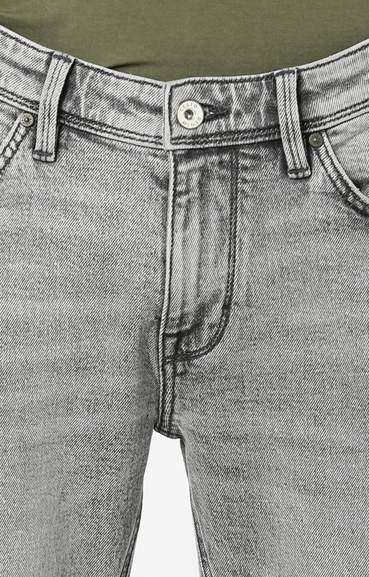 celio | Men's Grey Cotton  Straight Jeans 3