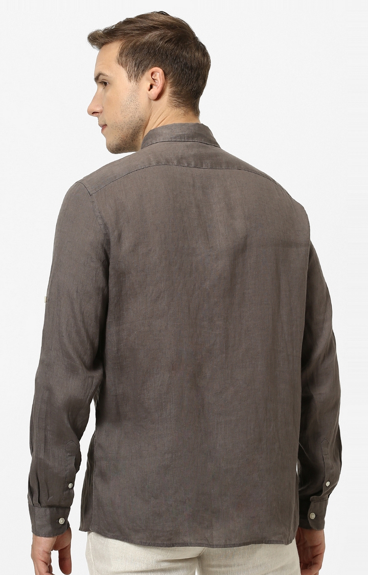 celio | Men's Grey Solid Casual Shirts 1