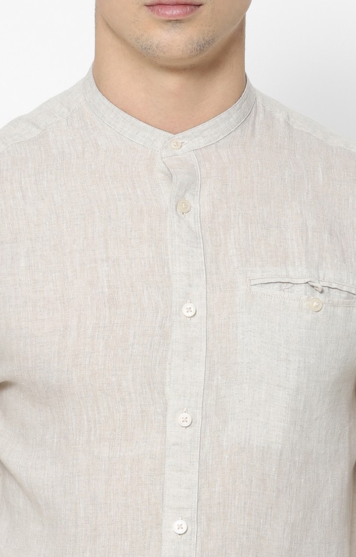celio | Men's White Solid Casual Shirts 4