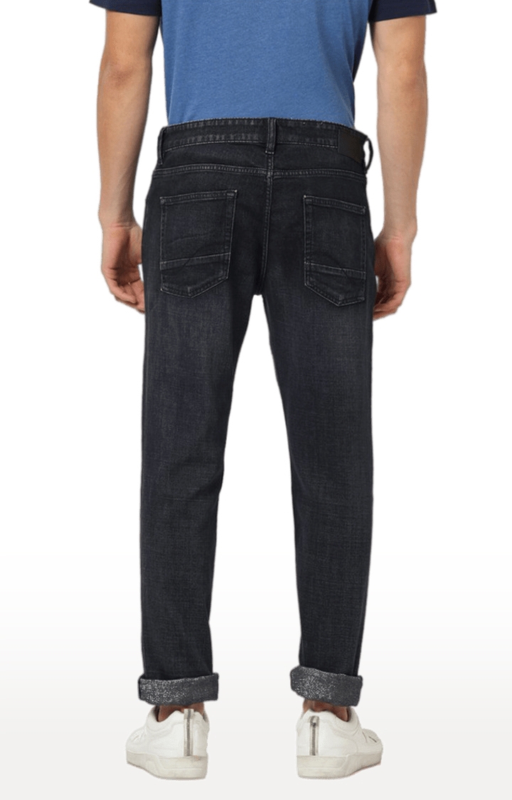 celio | Men's Black Cotton Blend Solid Straight Jeans 2