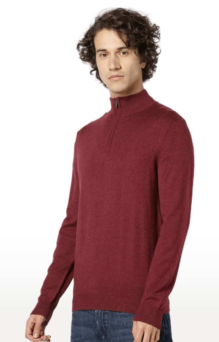 Men's Red Melange Sweatshirts