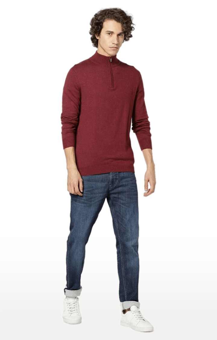 Men's Red Melange Sweatshirts